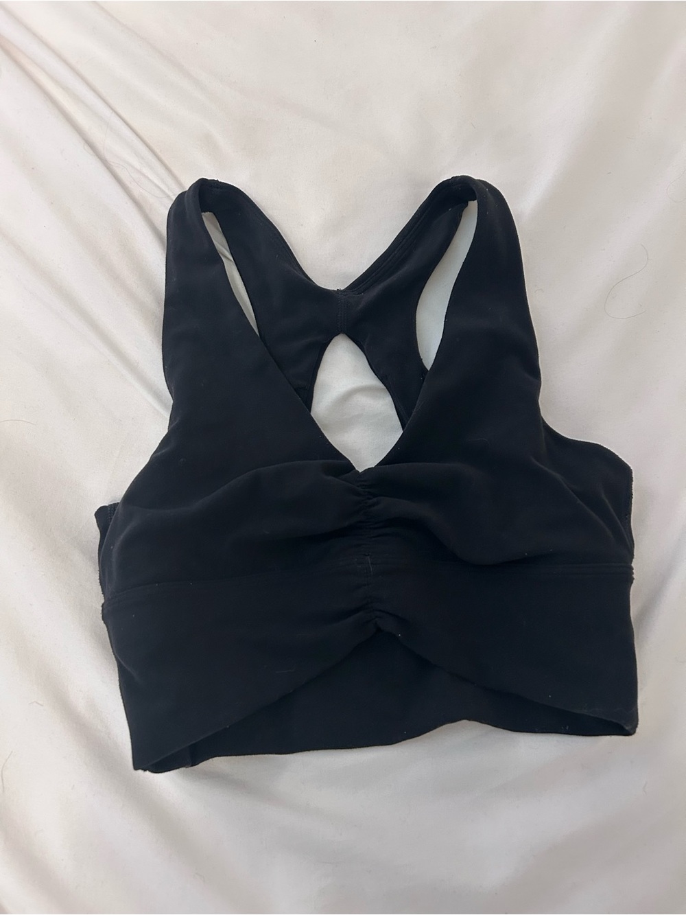 Aritzia Black Twist-Front Racerback Bralette Top